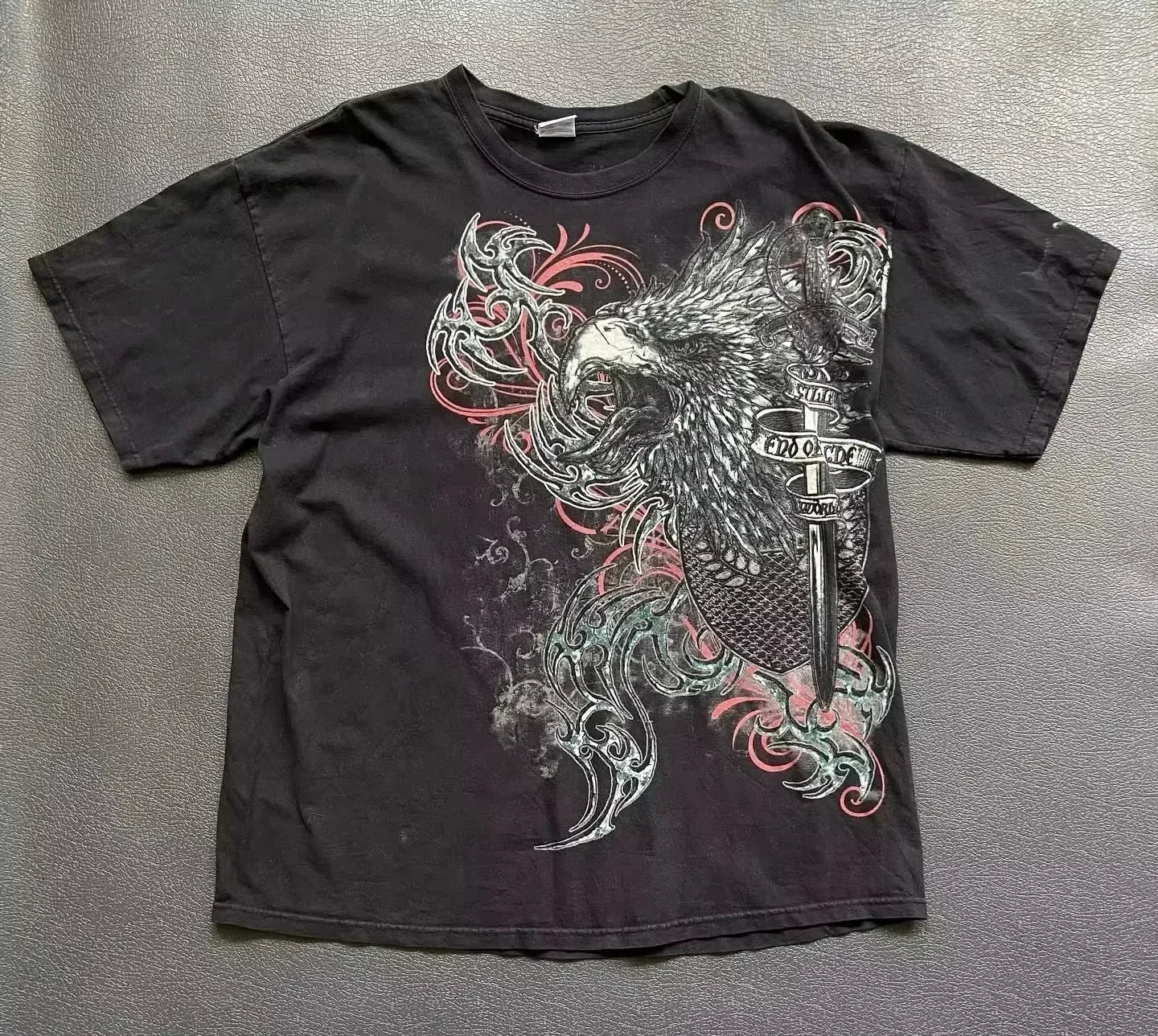 Affliction Fashion T-shirt Gothic Short Sleeve Sweatshirts Dark Gothic Skull Print Mayhem Gaga Oversized Men New Cotton Tops