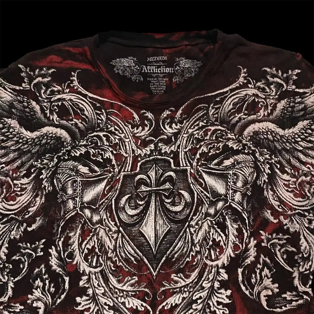 Affliction NewLong sleeved T shirt Hip Hop Round Neck Oversized shirt Women Casual Gothic Skull Holy Writ Letter Tops Streetwear