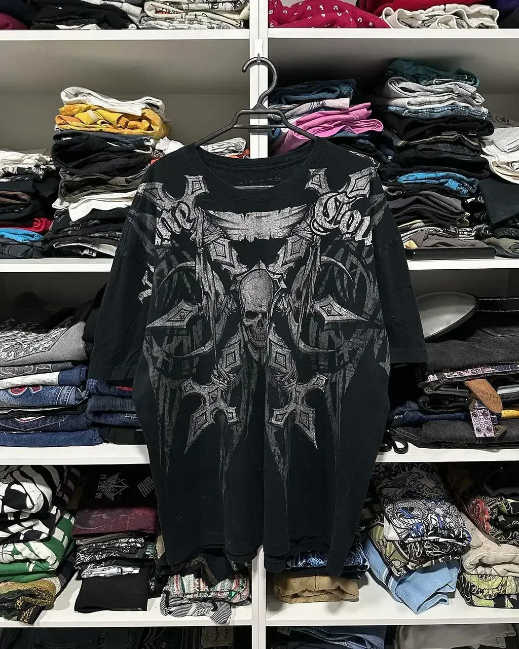 Affliction Long sleeved T shirt Fashion Round Neck Oversized T shirt New  Mens Womens Casual Gothic Clothing Tops Streetwear