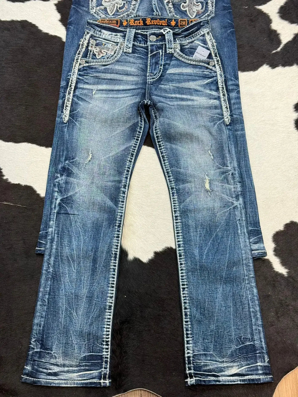 Harajuku Wide Pants Revival Mens Jeans Foliage Bootcut Women Y2K New Gothic Blue Denim Embroidery Pocket Hip Hop Street Wear