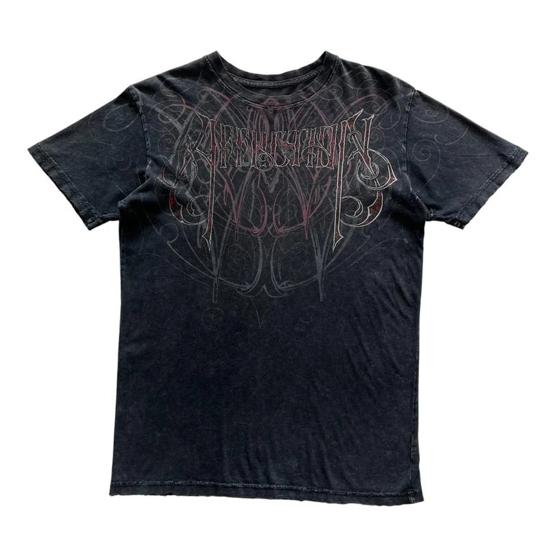 Retro Washing Affliction Grunge Cyber Y2K Style T-Shirt