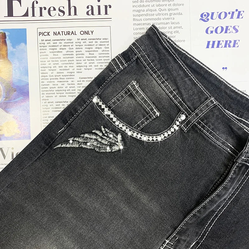 High Waist Women Jeans 2025 Fashion Sexy Straight Pants Plus Size Comfortable Jeans Vintage Washable Black Denim Pants Elastic