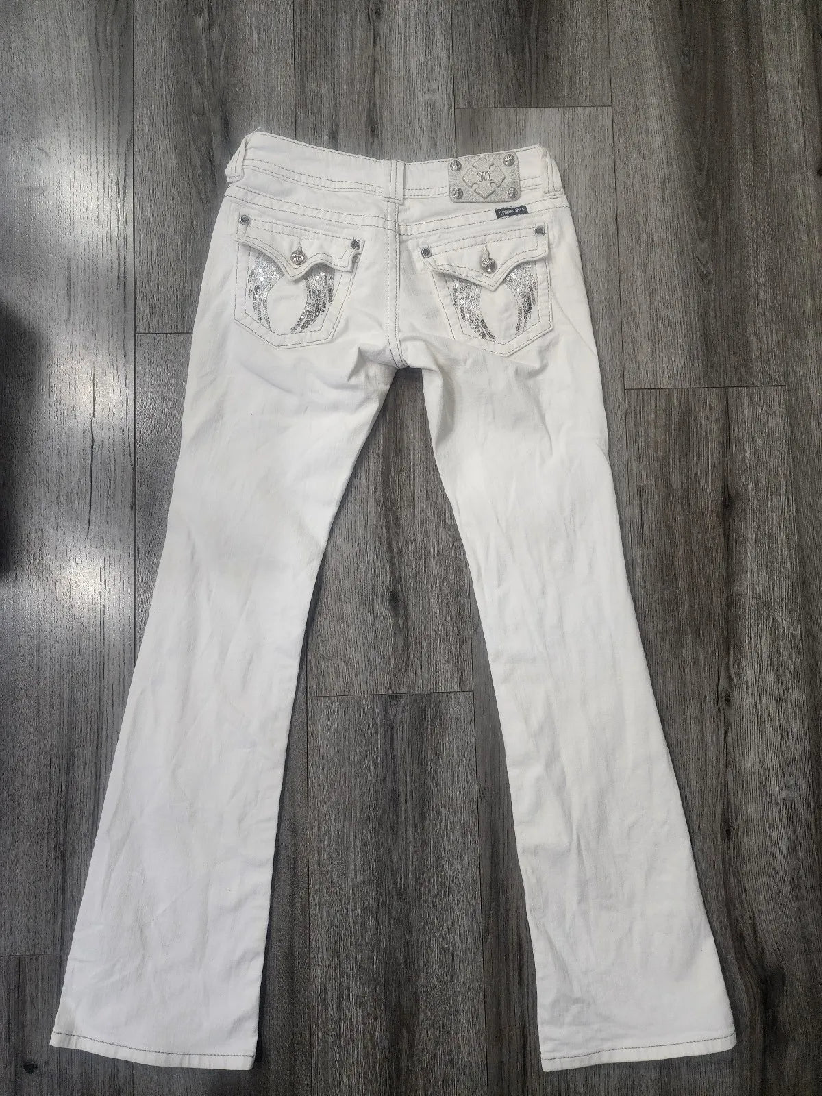Harajuku Wings Bling Sparkle Pockets Pants Y2K New Gothic White Denim Embroidery Jeans Women Hip Hop Streetwear Goth Baggy Jeans