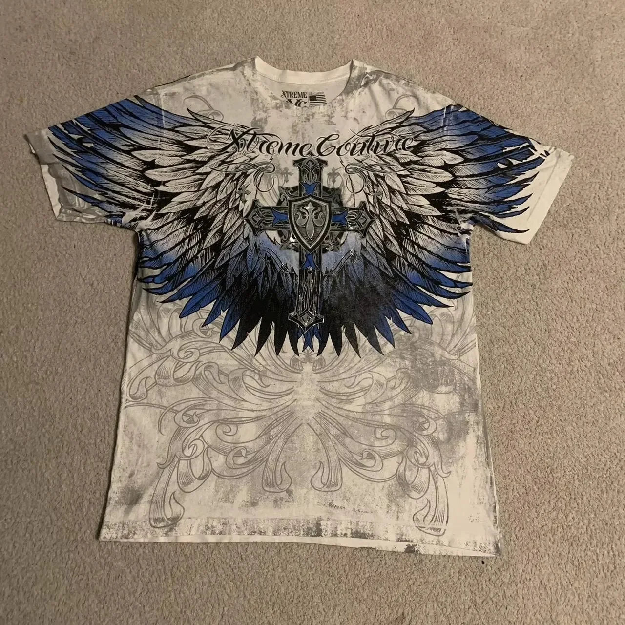 Retro Washing Affliction Grunge Cyber Y2K Style T-Shirt
