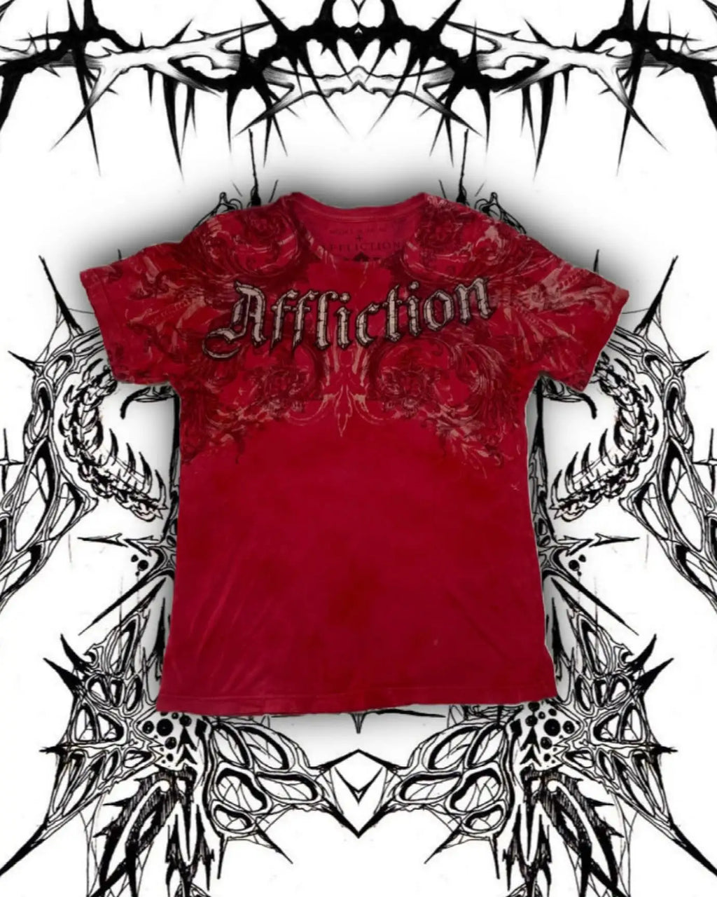 Boy Affliction Retro Red Shirt Street Y2K American Fashion Street Men and Women Loose T-shirt Casual Tops New Oversized t shirt