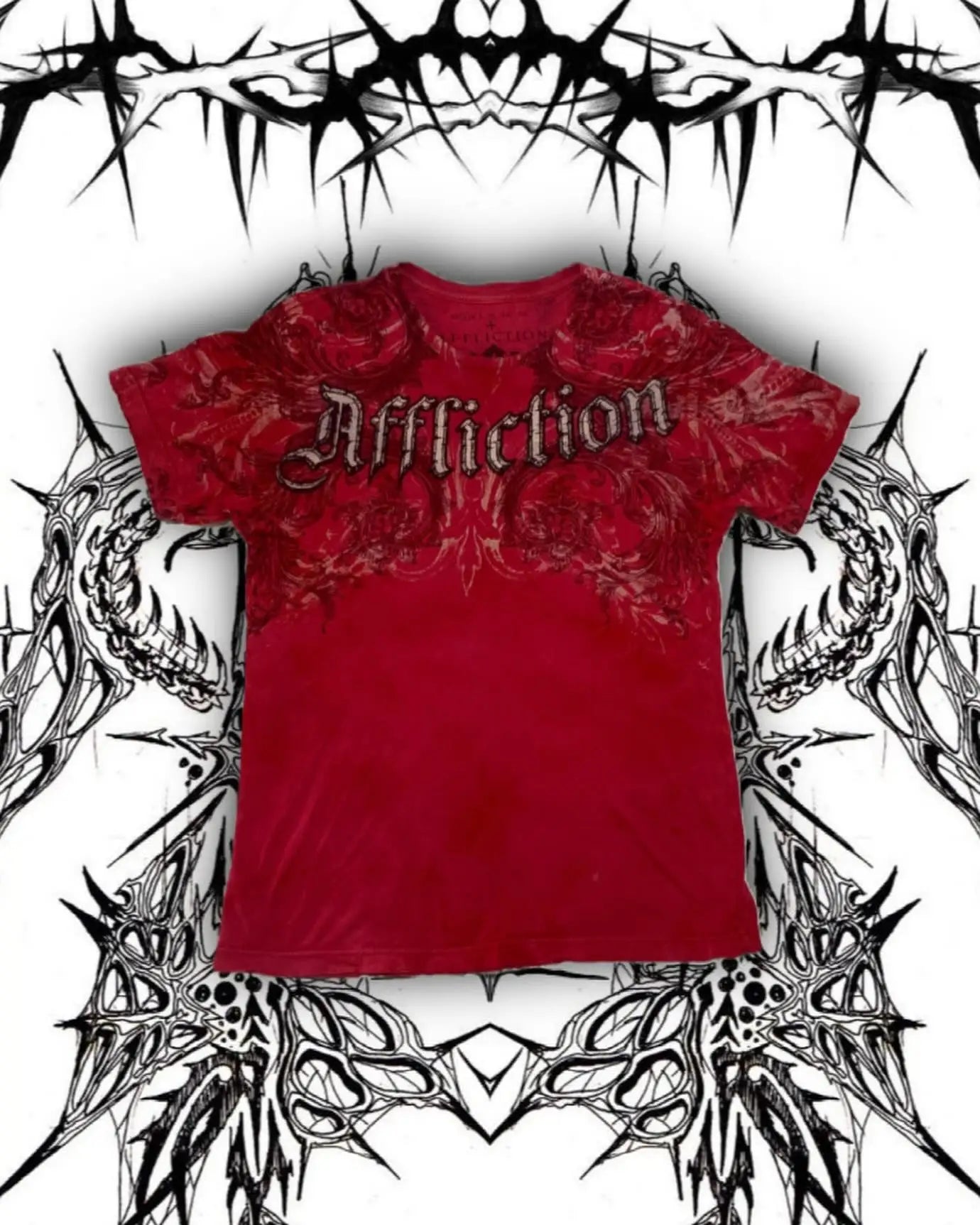 Boy Affliction Retro Red Shirt Street Y2K American Fashion Street Men and Women Loose T-shirt Casual Tops New Oversized t shirt