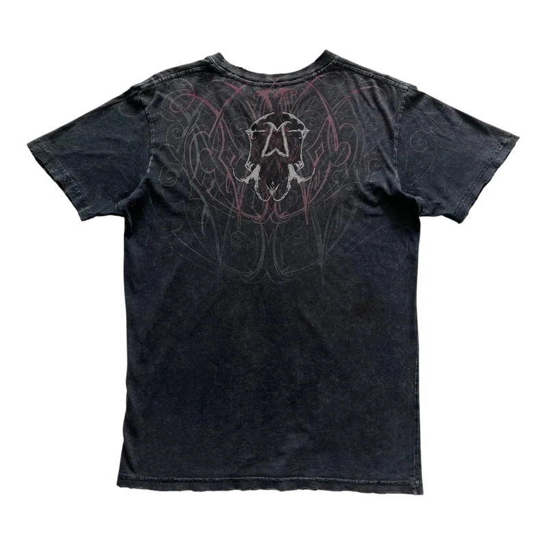 Retro Washing Affliction Grunge Cyber Y2K Style T-Shirt