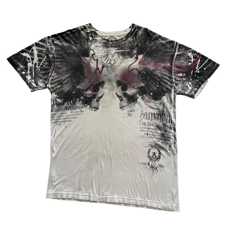 Retro Washing Affliction Grunge Cyber Y2K Style T-Shirt