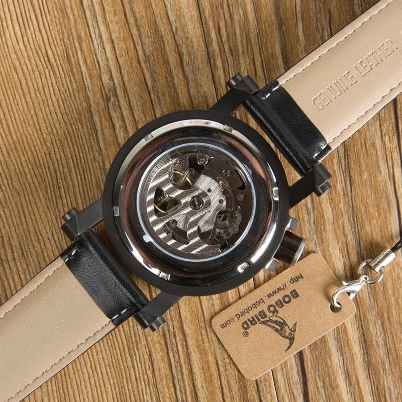 Men's Vintage Black Leather Watch