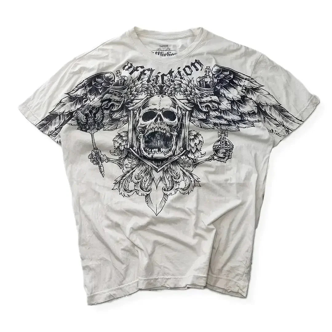 Boy Affliction Retro Red Shirt Street Y2K American Fashion Street Men and Women Loose T-shirt Casual Tops New Oversized t shirt