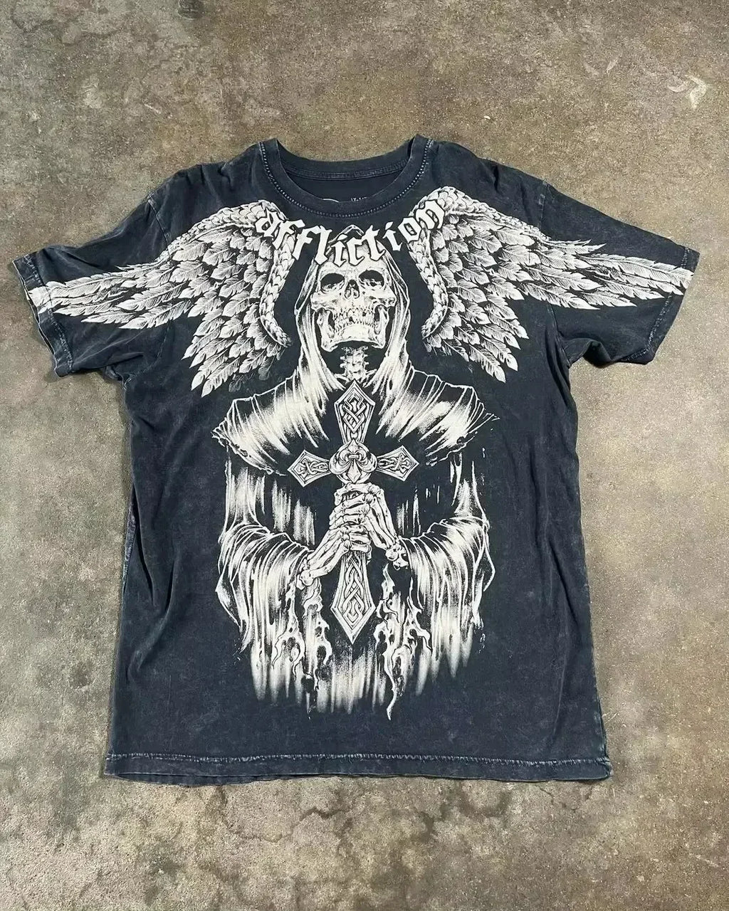 Boy Affliction Retro Red Shirt Street Y2K American Fashion Street Men and Women Loose T-shirt Casual Tops New Oversized t shirt