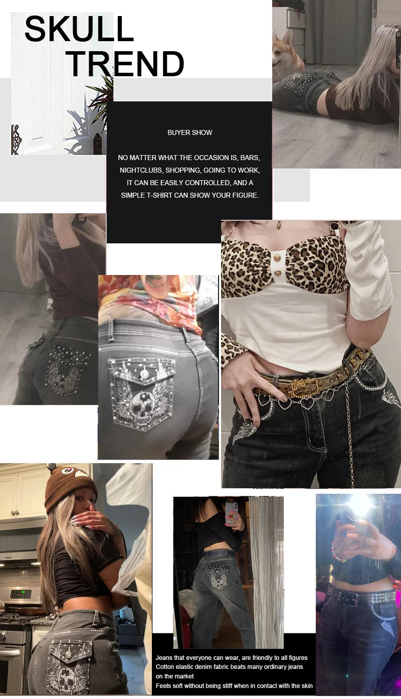 High Waist Women Jeans 2025 Fashion Sexy Straight Pants Plus Size Comfortable Jeans Vintage Washable Black Denim Pants Elastic