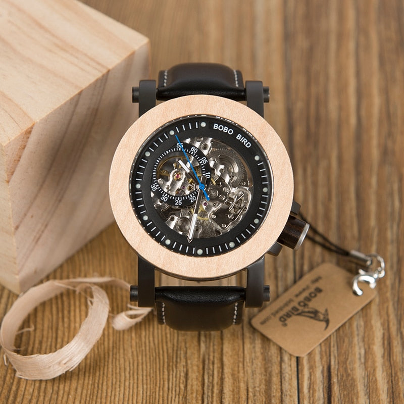Men's Vintage Black Leather Watch