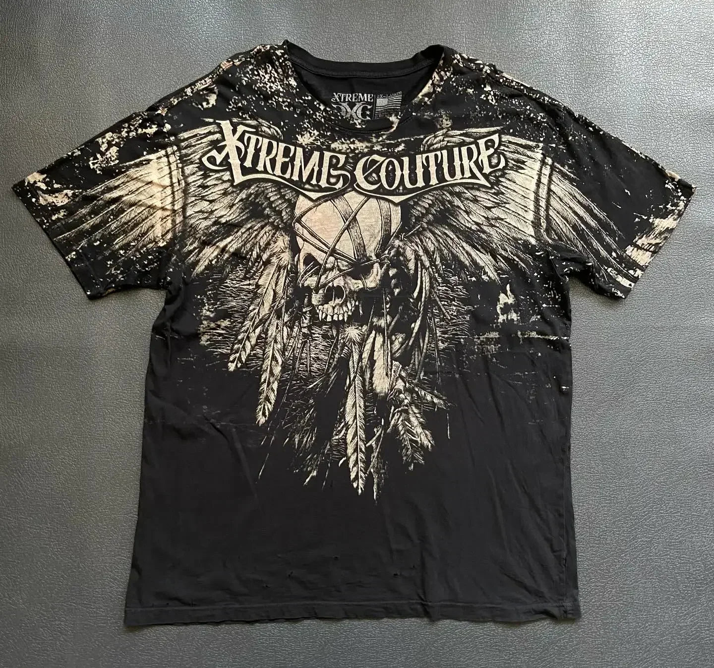 Summer New Affliction Washed T-shirt Retro Skull Print Short Sleeve Men Hip Hop Gothic Harajuku Trendy Punk Loose Top Streetwear