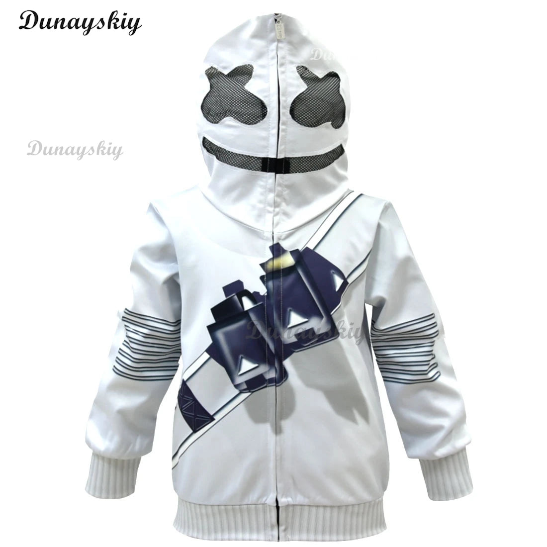 Electronic Sound Singer DJ Marshmello Fortnites Costume Girls Boys Halloween Christmas Cosplay Party Costume Hoodie set