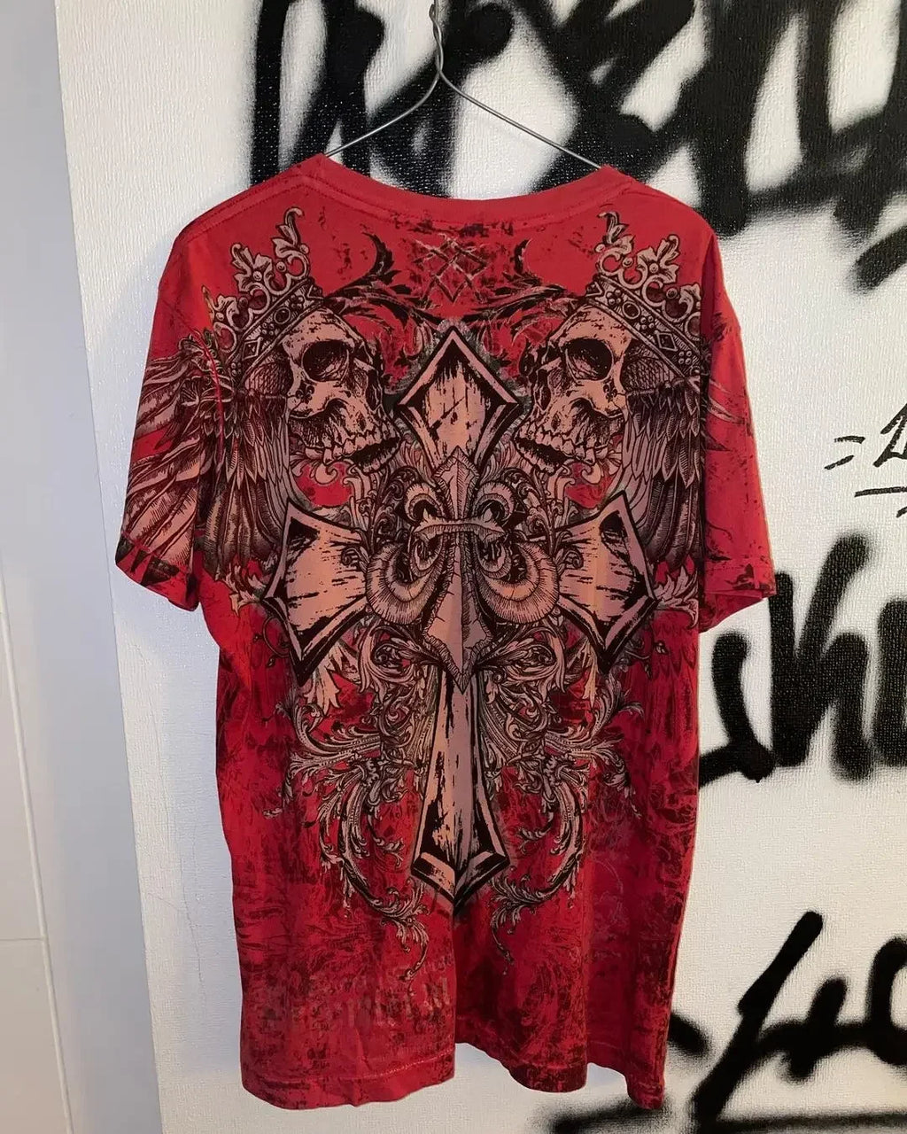 Affliction Long sleeved T shirt Fashion Round Neck Oversized T shirt New  Mens Womens Casual Gothic Clothing Tops Streetwear