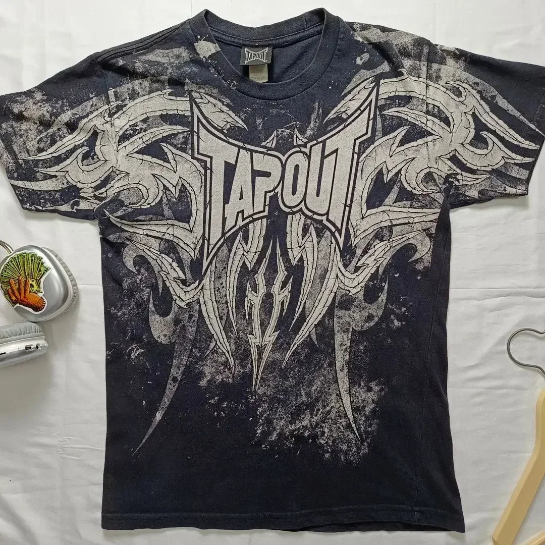 Street New Affliction T-shirt Y2K Vintage Skull Print White Short Sleeve Men Summer Hip Hop Gothic Punk Oversize Pure Cotton Top