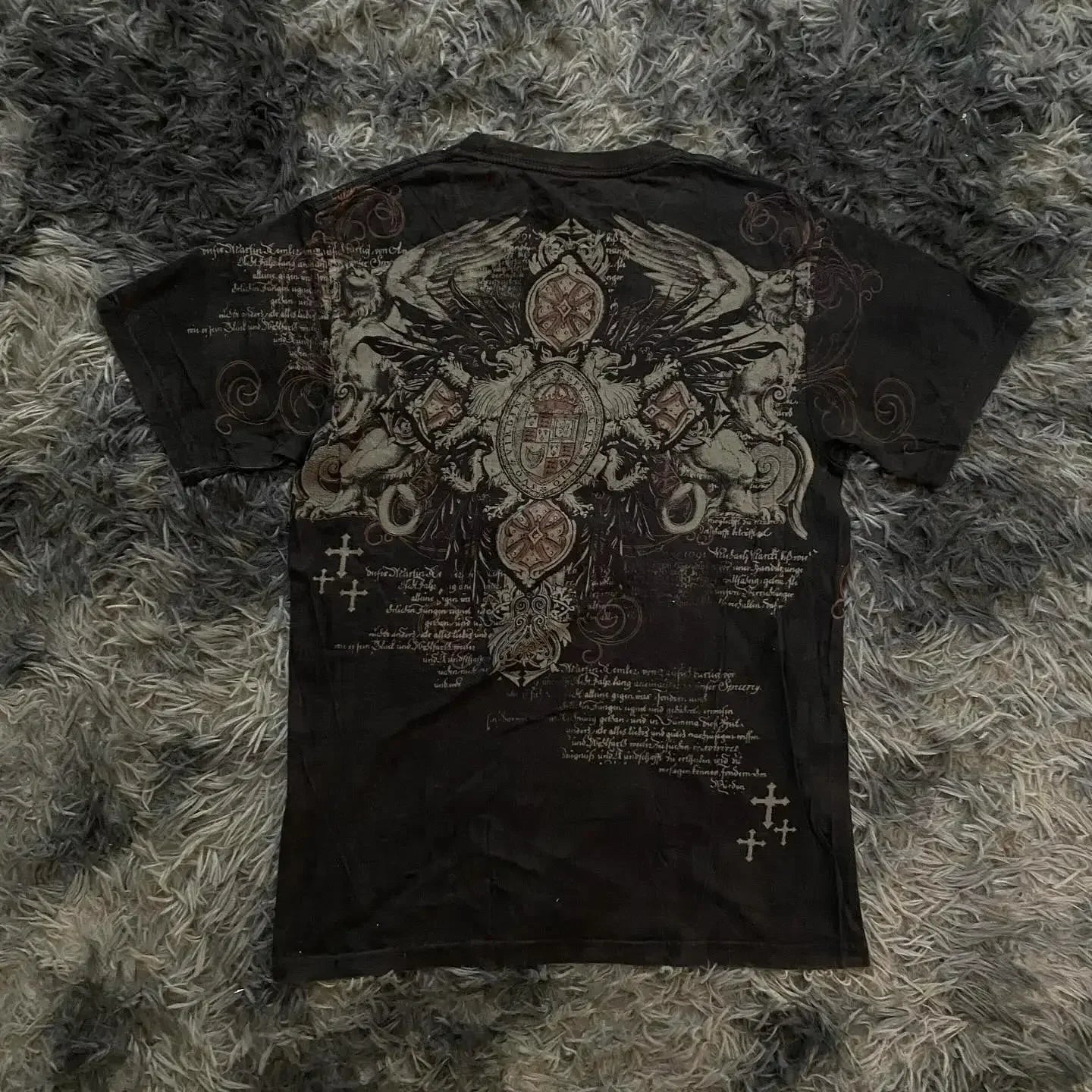 Retro Washing Affliction Grunge Cyber Y2K Style T-Shirt