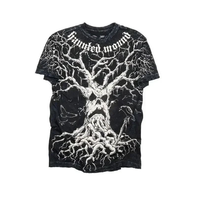 Boy Affliction Retro Red Shirt Street Y2K American Fashion Street Men and Women Loose T-shirt Casual Tops New Oversized t shirt