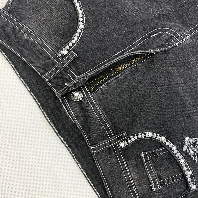 High Waist Women Jeans 2025 Fashion Sexy Straight Pants Plus Size Comfortable Jeans Vintage Washable Black Denim Pants Elastic