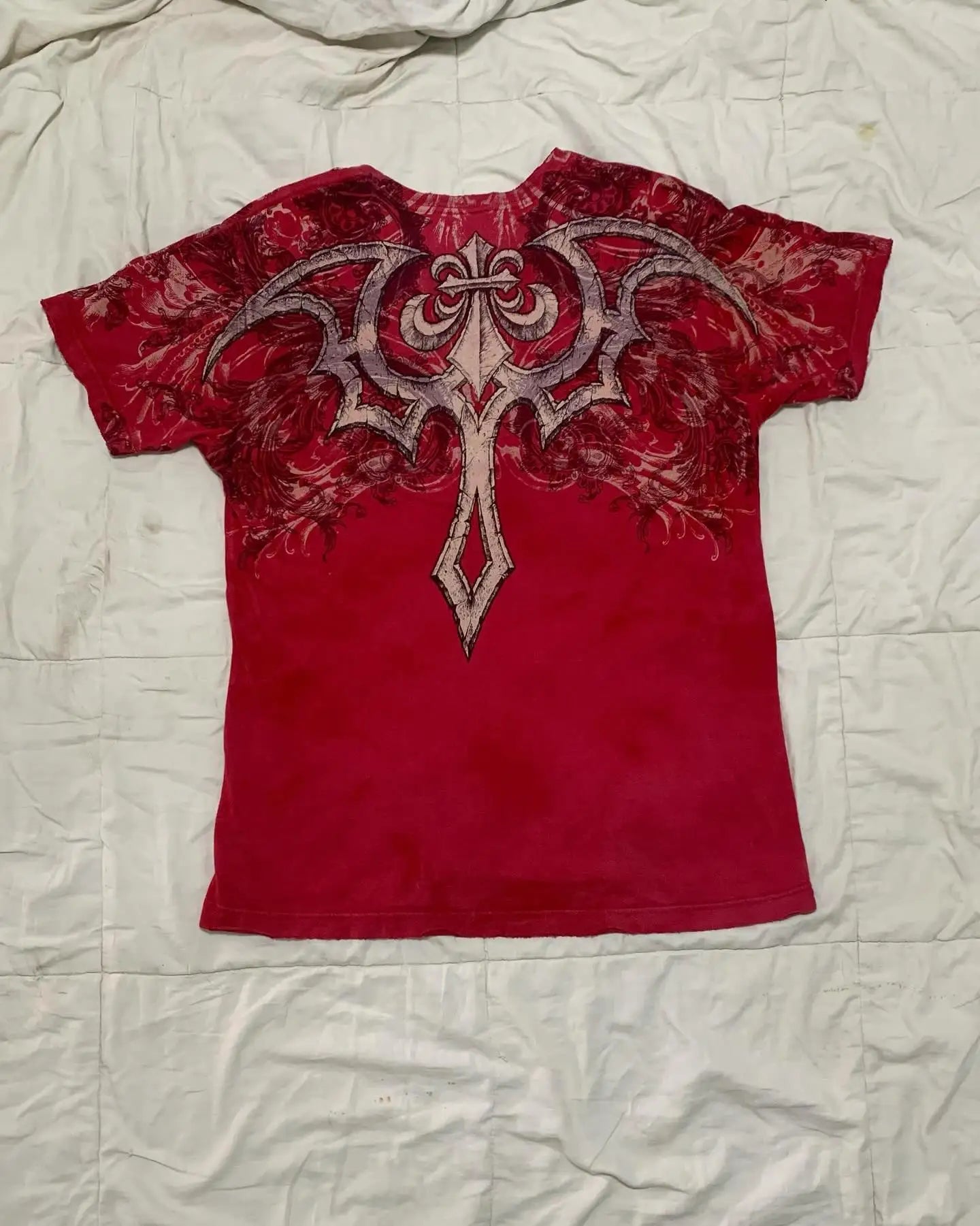 Boy Affliction Retro Red Shirt Street Y2K American Fashion Street Men and Women Loose T-shirt Casual Tops New Oversized t shirt