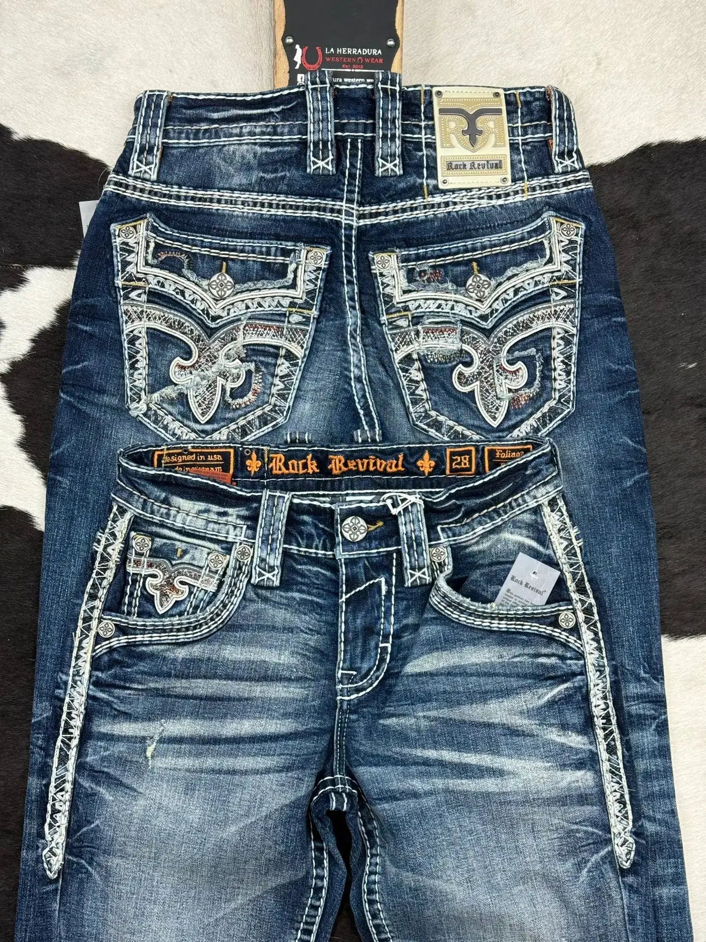 Harajuku Wide Pants Revival Mens Jeans Foliage Bootcut Women Y2K New Gothic Blue Denim Embroidery Pocket Hip Hop Street Wear