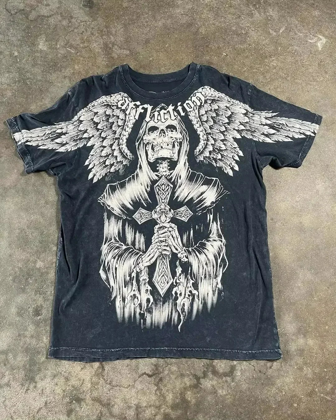 Boy Affliction Retro Red Shirt Street Y2K American Fashion Street Men and Women Loose T-shirt Casual Tops New Oversized t shirt