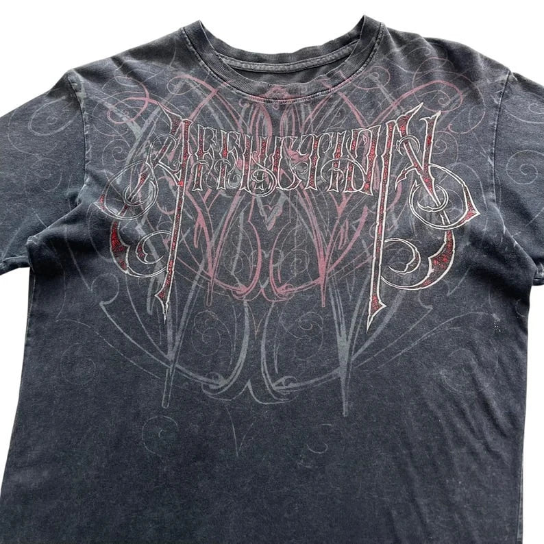 Retro Washing Affliction Grunge Cyber Y2K Style T-Shirt