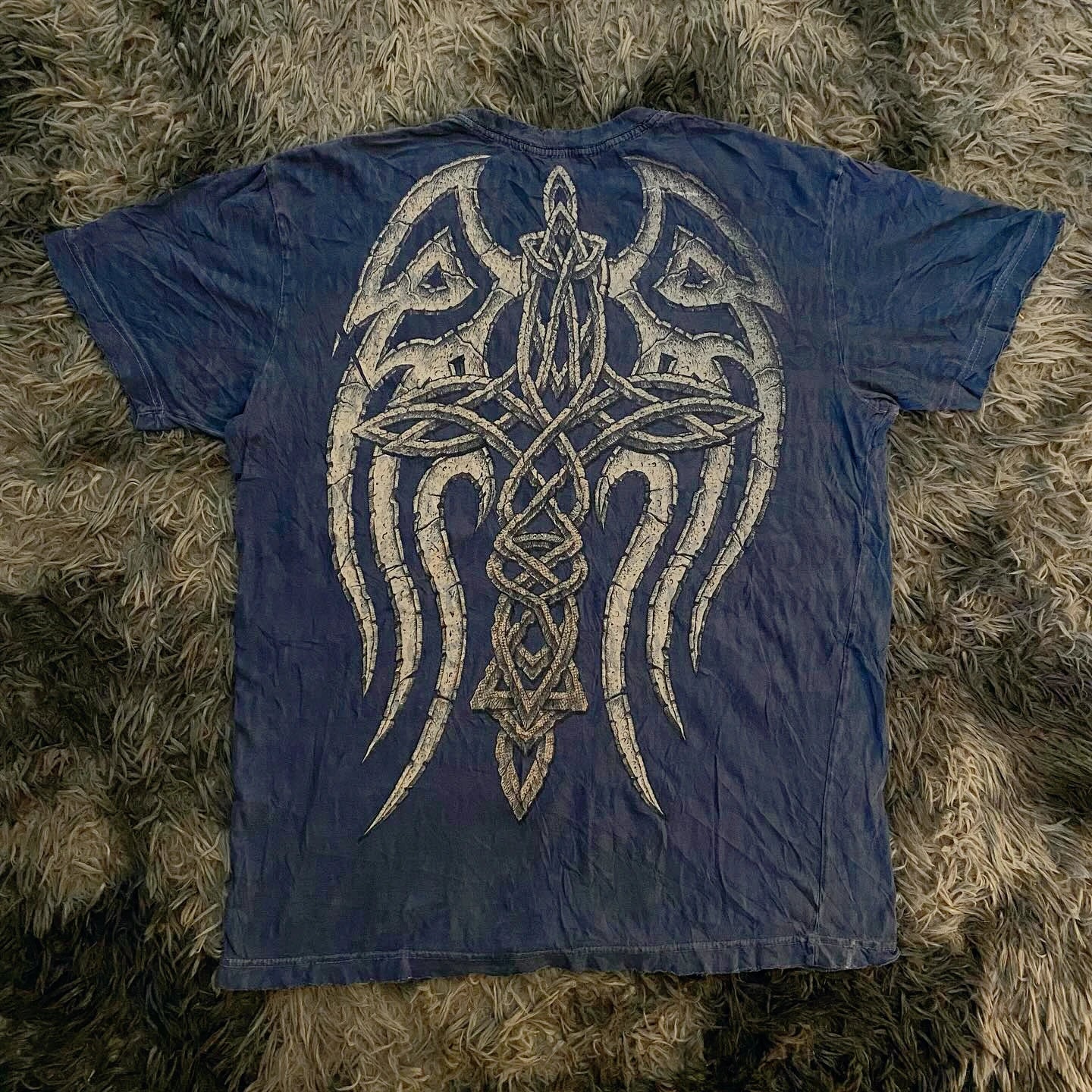 2000s Affliction Gothic T shirt Y2K Cotton Print T shirt Retro Street Letters For Men and Women Tops Graphic T shirts Street sty